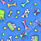 Blue Dog Bone Fabric