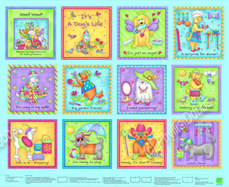 Dog block fabric