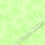 green paw print fabric