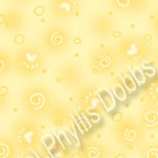 Yellow paw print fabric