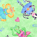 Sweetheart Ballerina Fabric Green toss
