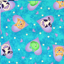 Sweetheart Ballerina Fabric aqua hearts