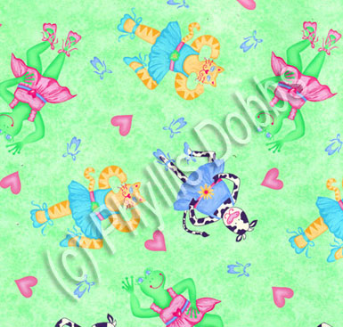 Sweetheart Ballerinas Green Fabric