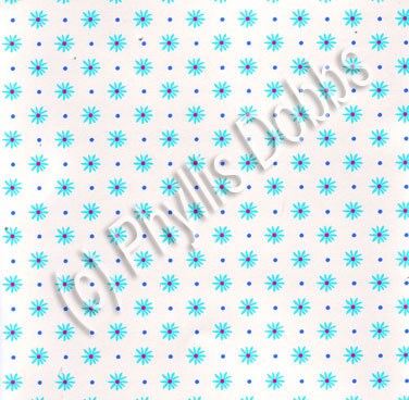 Sweetheart Ballerinas Aqua Daisy Fabric