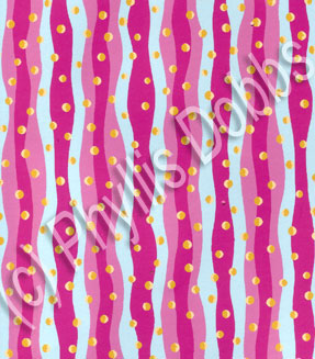 Sweetheart Ballerinas Pink Aqua Wavy Stripe