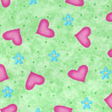 Sweetheart Ballerina Fabric green hearts