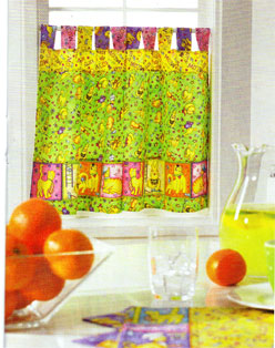 cat fabric cafe curtains