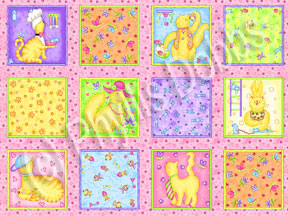 Meow cat fabrics cat blocks