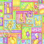 Meow cat fabric Patchwork