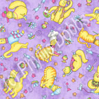 Meow cat fabric Violet