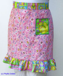 Free apron pattern using cat fabrics