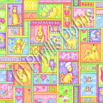Meow patch cat fabric